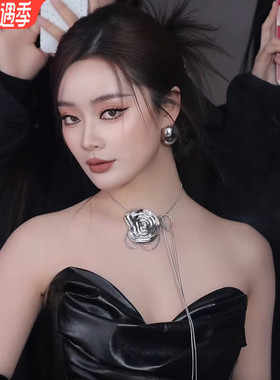 康康造型新娘项链耳环轻奢高级感颈链锁骨链礼服晨袍旅拍照耳饰品