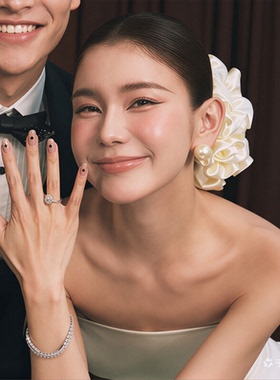 韩式新娘头饰头花发圈森系高级感气质结婚礼服婚纱晨袍旅拍发饰品