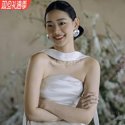 新娘丝带挂脖飘带纯色丝巾围巾绑包带领巾晚礼服晨袍服装饰品配饰