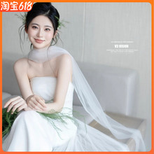 新娘纱巾长款围巾丝巾飘带脖纱披肩纱婚纱礼服晨袍写真旅拍配饰品