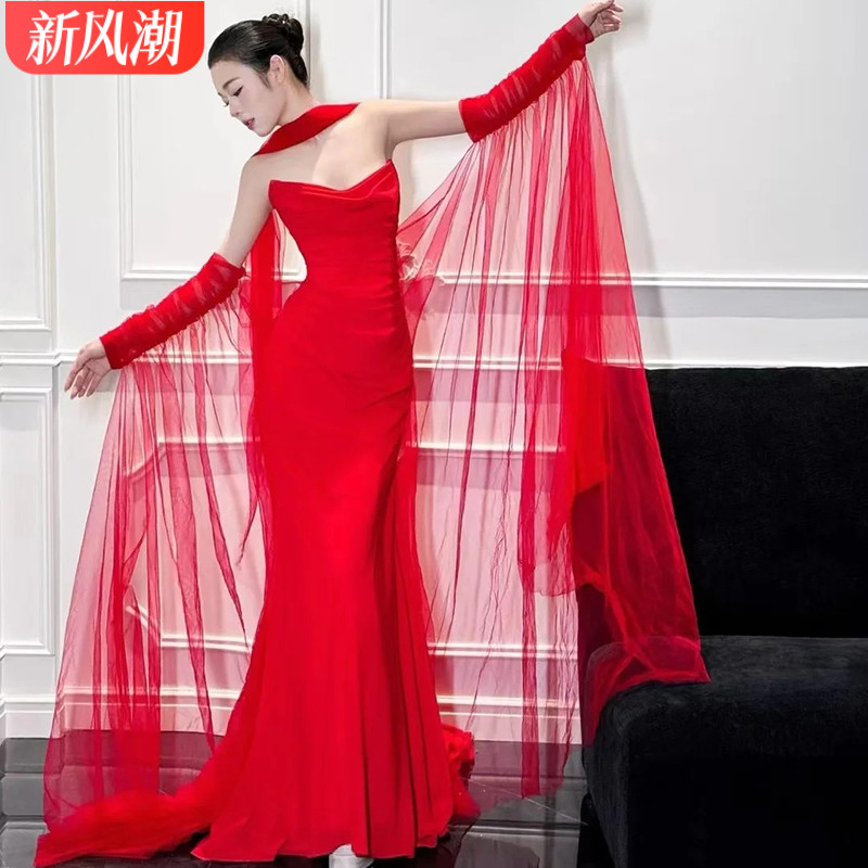 新娘手套长款手袖拖尾纱结婚纱礼服晨袍敬酒服旅拍写真摄影配饰品