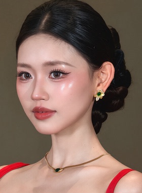 新娘项链耳环耳饰欧美金色高级感颈链锁骨链结婚纱礼服晨袍配饰品