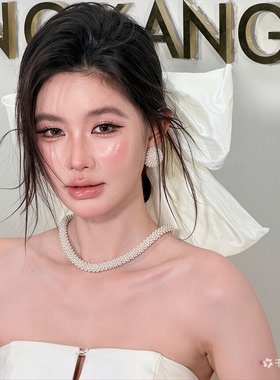 康康造型法式珍珠新娘耳环项链高级感婚纱礼服旗袍晨袍首饰配饰品