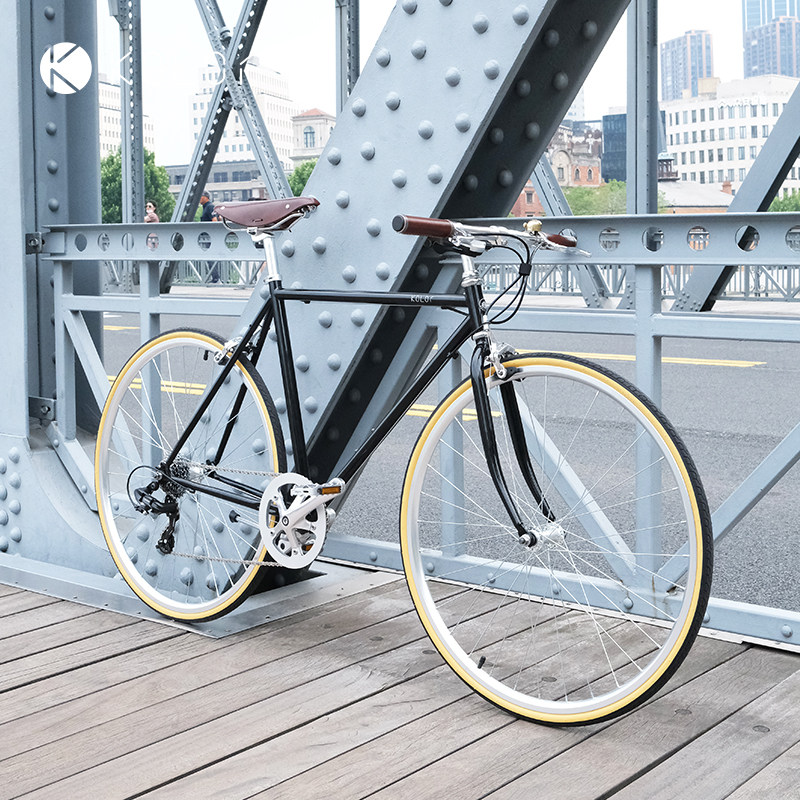 kolor卡勒单车kr201复古网红城市男女英伦公路车变速公路自行车