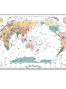 ZETTA FLORENCE新古典主义世界地图中英文版旅行足迹标注打卡挂图