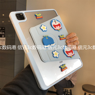 DIY叮当猫360度旋转亚克力适用于OPPO保护套Pad3带笔槽11.6平板11.4英寸oppopadSE11防弯oppopad4pro硬壳13.2