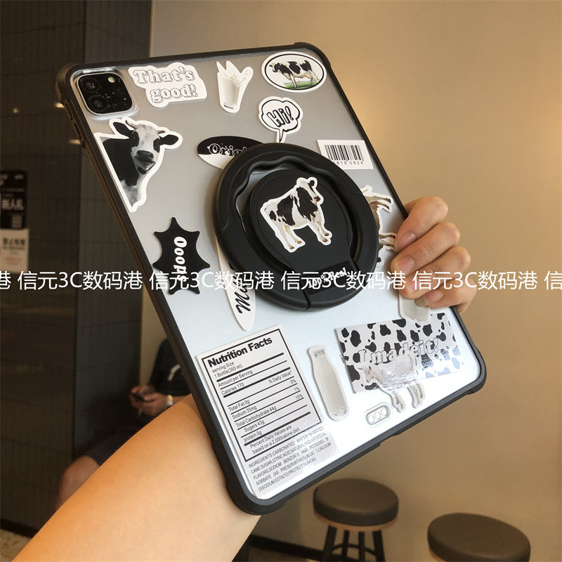 360度旋转带支架亚克力适用小米6平板保护套78Pro四角全包11英寸红米PadSE11防弯Redmipad磨砂单后壳半透硬壳