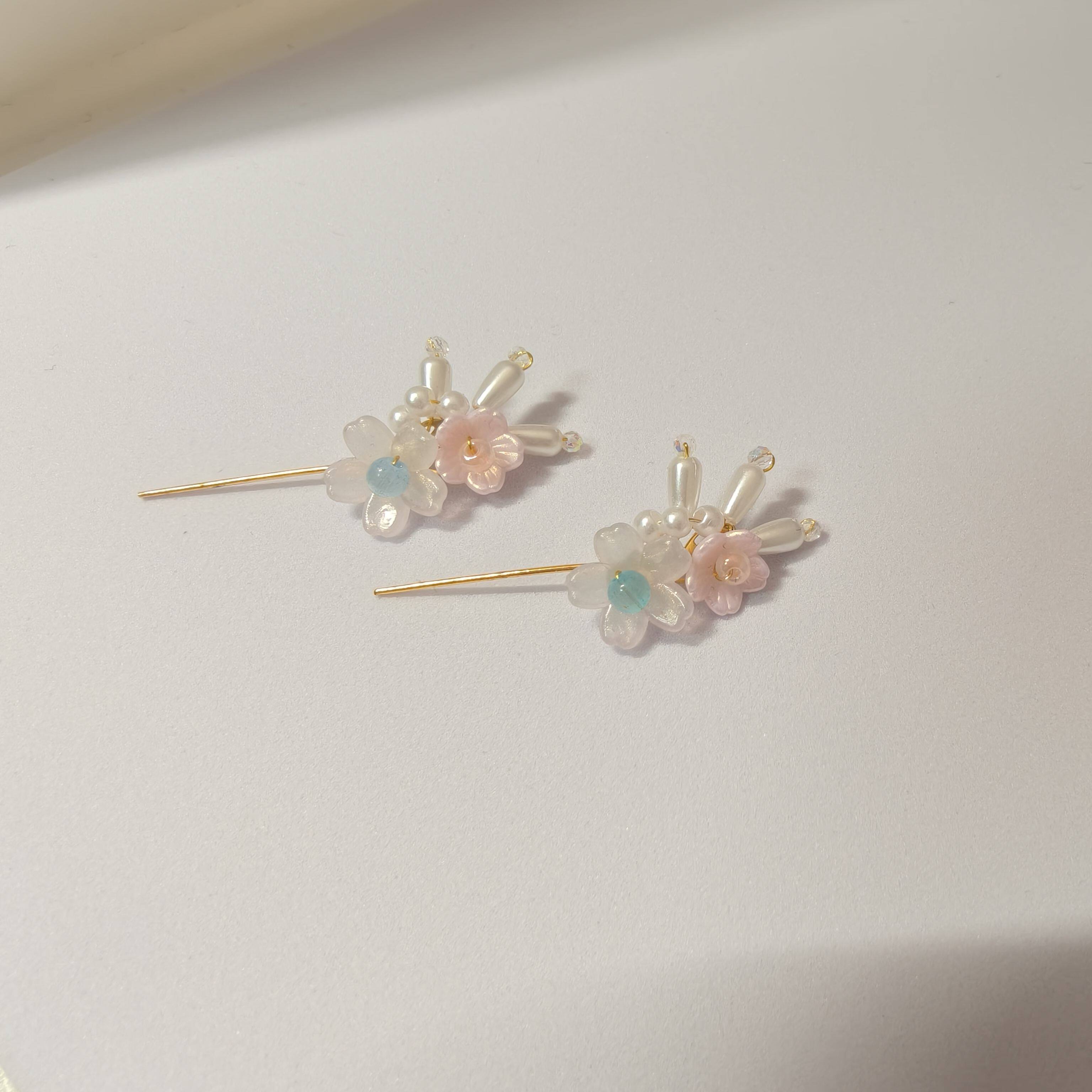 古装六分四分娃娃手工制作珍珠水钻发簪bjd盲盒ob可儿改娃头饰品