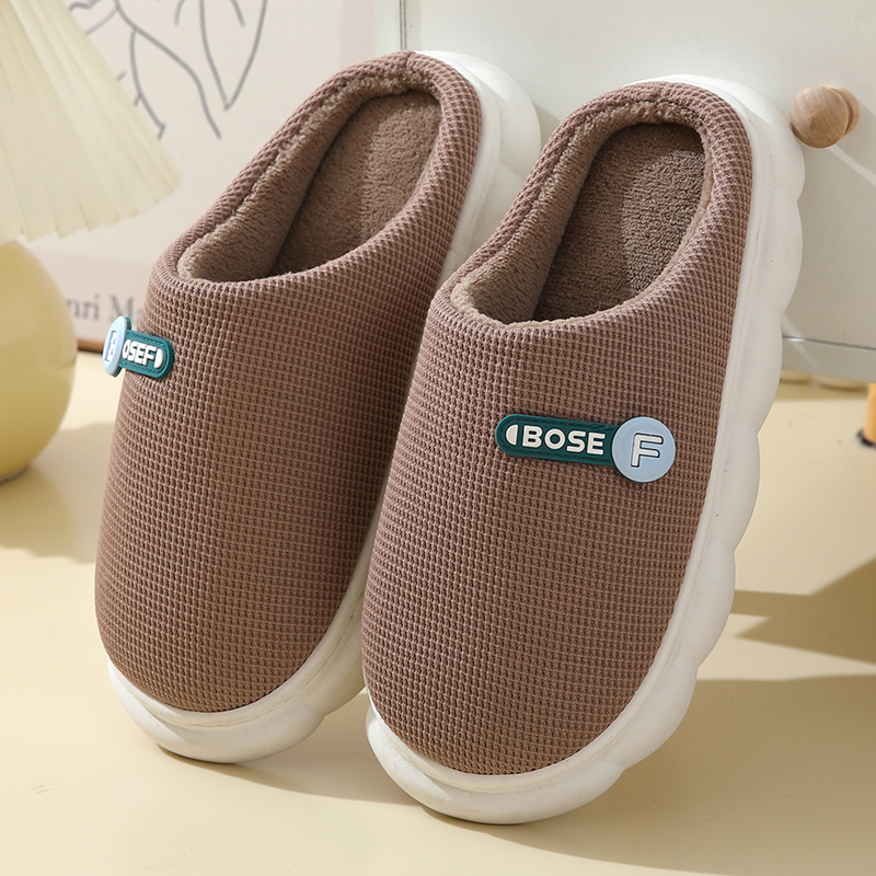 棉拖鞋冬季家用厚底防滑情侣保暖