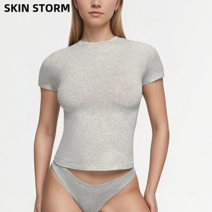 STORM SKIMS卡戴珊风冰丝短袖 SKIN 显瘦上衣t恤女 Fits辣妹修身