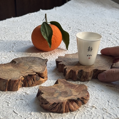 北沉香木随形茶杯垫壶垫实木隔热垫防烫底座原木木香家居民宿包邮