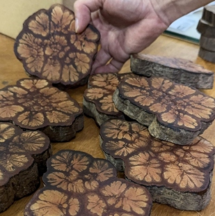 原木树根切片杯垫茶壶垫桌垫龙须藤实木底座防烫隔热垫原木原色