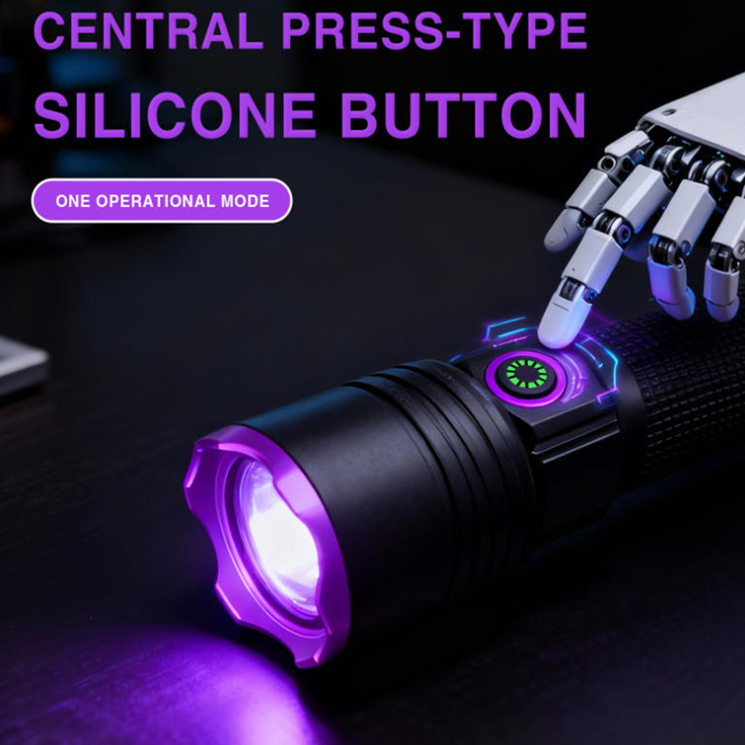 20W四核LED365nm大功率UV紫光灯USB充电鉴酒测猫藓检测灯手电筒