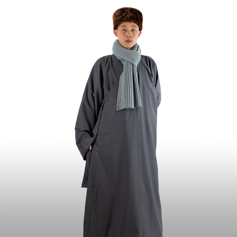 出家人保暖加绒棉袍大褂短褂服套装冬季和尚长褂僧侣僧服棉袄棉衣