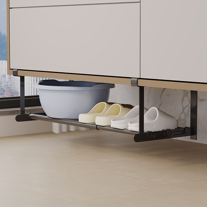 洗脸盆收纳架子浴室柜下分层收纳伸缩脸盆架卫生间置物架悬挂神器