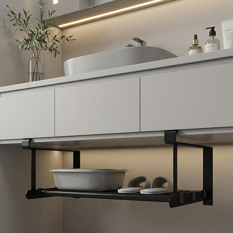 洗脸盆收纳架子浴室柜下分层收纳伸缩脸盆架卫生间置物架悬挂神器