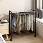 裤子收纳架落地裤架晾衣架晒裤子专用衣架可移动带滑轮衣服整理架