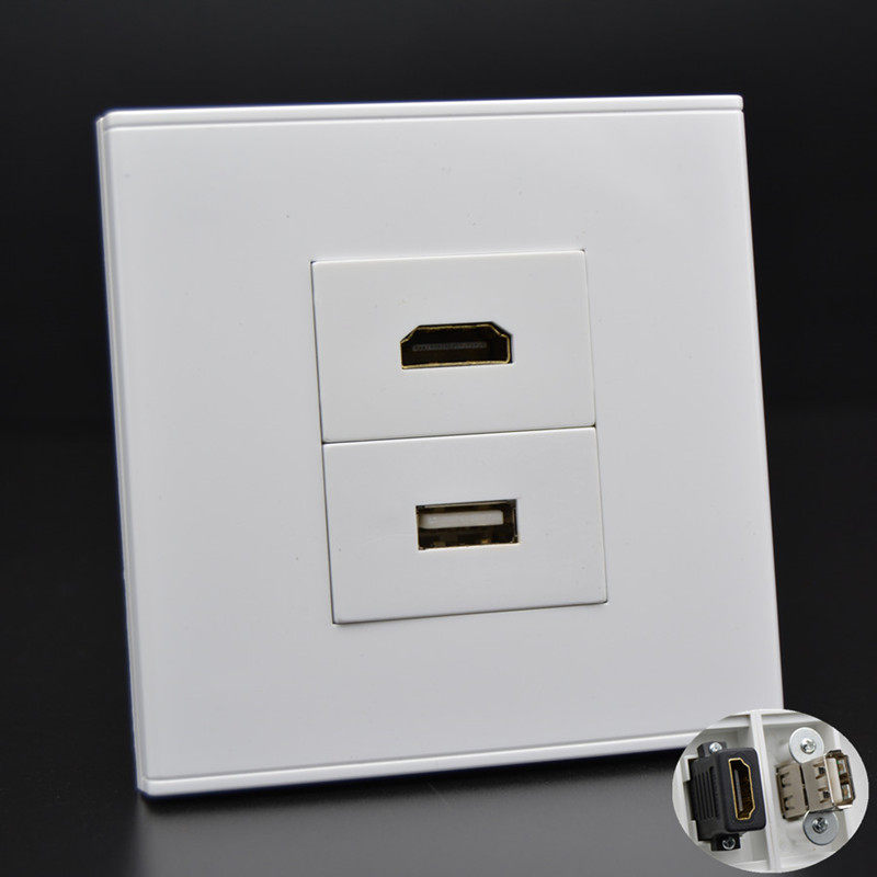 86型高清USB数据插座母对母USB直插延长线HDMI高清数字电视面板插,电子/电工,电脑+电视插座,淘宝优惠券,粉丝福利购,淘宝优惠卷