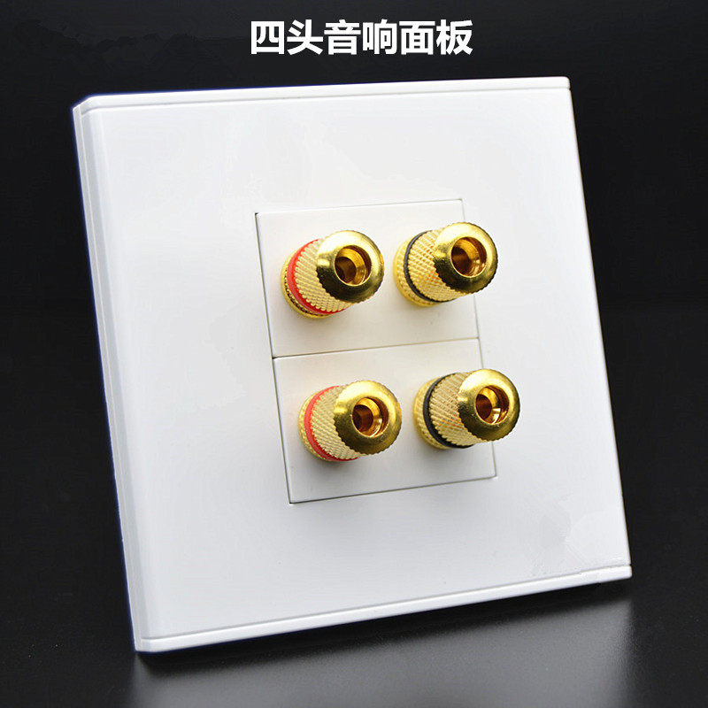 86型二位音箱插座面板2个5.1立体环绕音箱多媒体音响面板墙壁面板,电子/电工,音频插座,淘宝优惠券,粉丝福利购,淘宝优惠卷