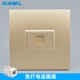免打线四芯电话插座86型家用语音固定电话线插座金色暗装 信息面板