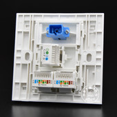 86型网络电话光纤插座 双免打电脑带语音电话模块SC光纤墙插面板