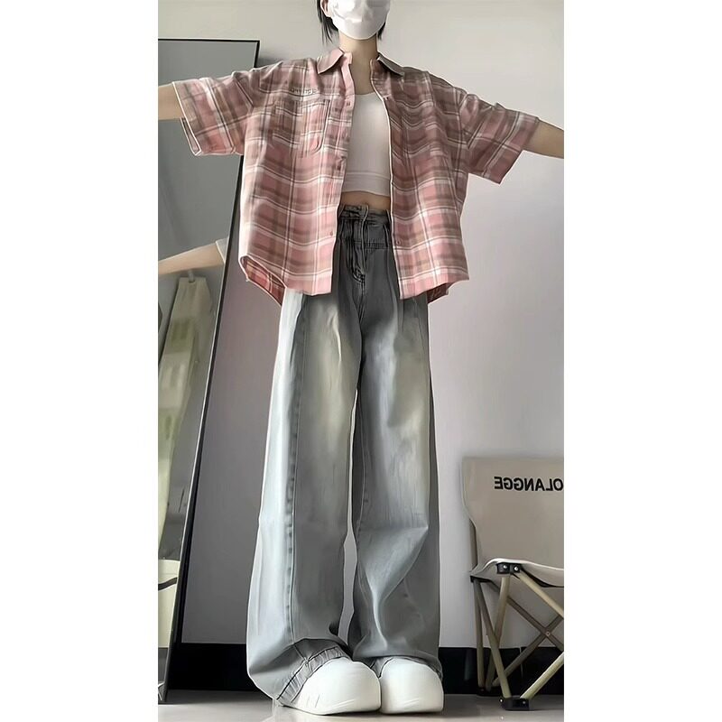 胖妹妹显瘦裤子腿粗胯宽屁股大梨形身材女穿搭牛仔裤阔腿宽松大码