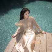 2026新款 性感高级露背连体泳衣包臀鱼尾长裙温泉海边度假泳装 2618