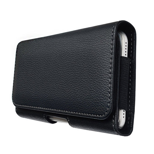 横款翻盖单层穿皮带挂腰套手机包