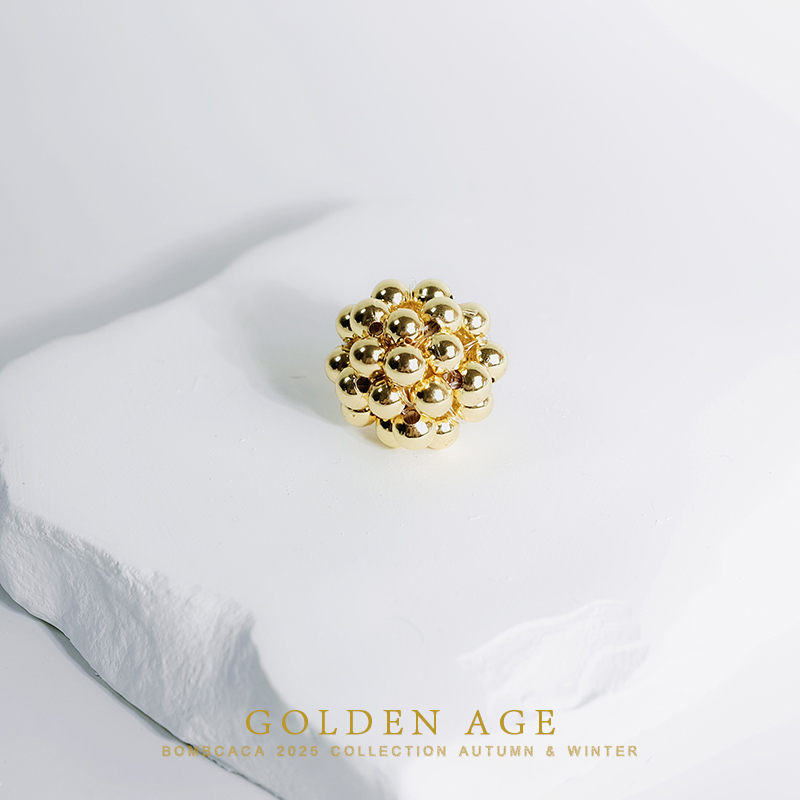 BOMBCACA黄金时代系列 星团 原创金属半球精致串珠百搭通勤耳环女