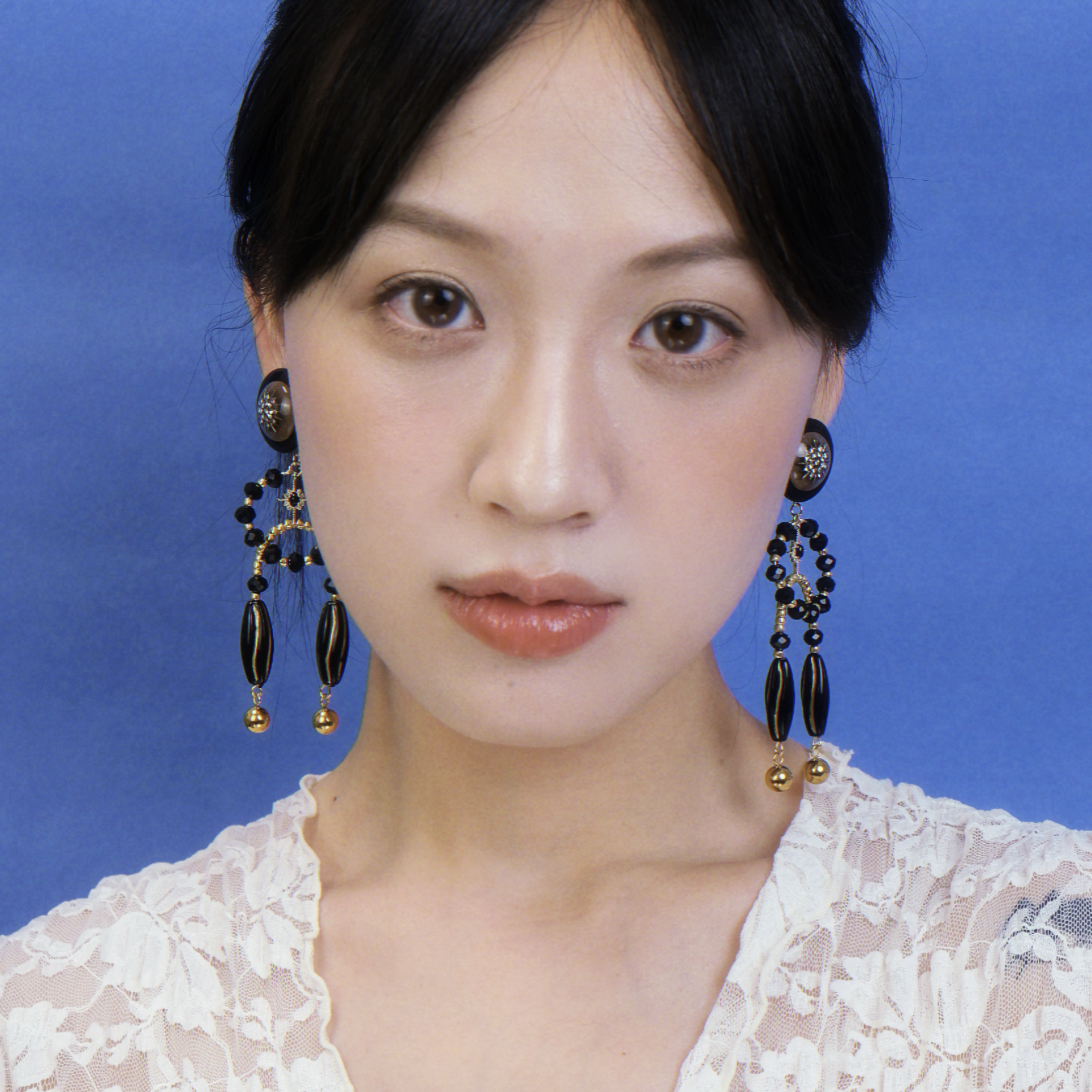 BOMBCACA海岛系列 黑魔法 原创流浪风嬉皮串珠复古描金长耳环女