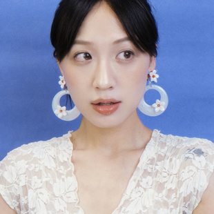 BOMBCACA海岛系列 塞班岛之花 原创夸张大圈串珠小花度假夏天耳环