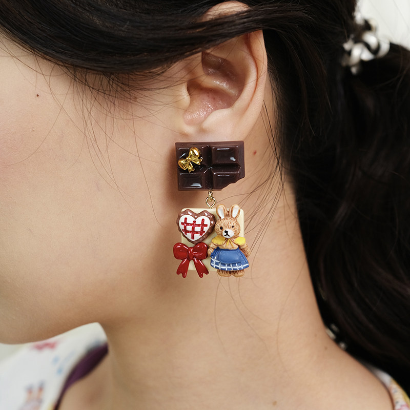 BOMBCACA童话小镇系列 兔妈妈的糖果铺 韩系可爱小兔独特耳环女,饰品/流行首饰/时尚饰品新,耳环,淘宝优惠券,粉丝福利购,淘宝优惠卷