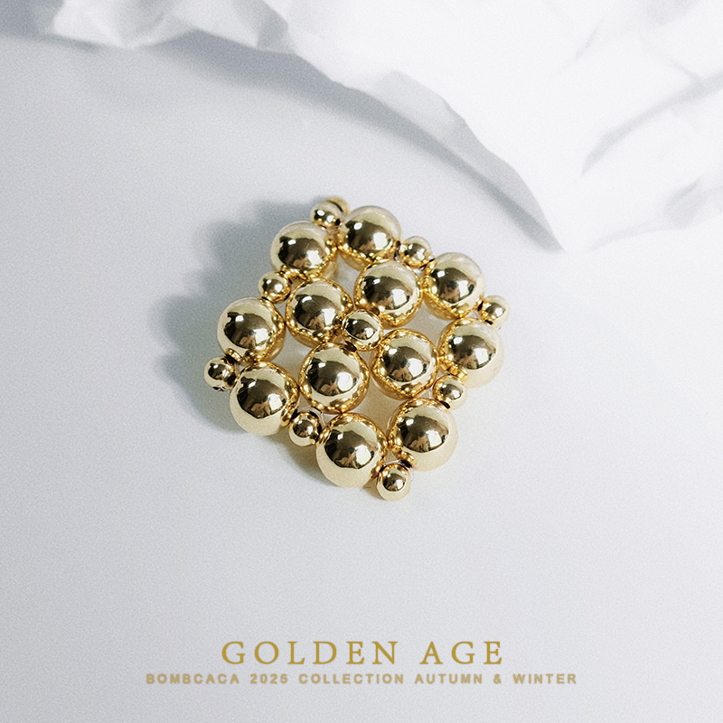 BOMBCACA黄金时代系列 星系之漩 原创金属感中古风几何艺术耳环