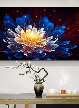 蓝色夜荷 印花新款DMC纯棉十字绣套件餐厅卧室自己绣手工荷花满绣