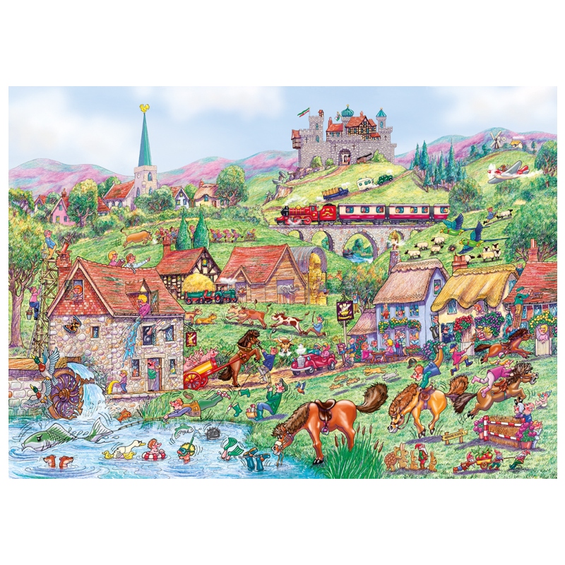 印花包邮法国DMC十字绣套件 客厅欧式田园油画动物风景郊外的马场