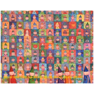 印花新款DMC纯棉十字绣套件客厅卧室儿童房卡通可爱 动物 百人墙