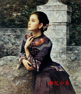 印花DMC纯棉十字绣套件客厅玄关餐厅新中式名画古典人物 望春