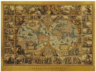 印花DMC纯棉十字绣套件 客厅卧室书房装饰画世界名画油画 地图