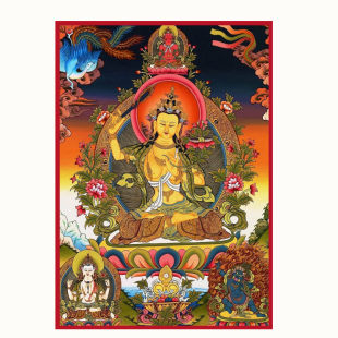 Печатный новый набор для вышивки крестиком DMC для гостиной Buddhist Thangka Mizong Wenshu Bodhisattva statue висит статуя