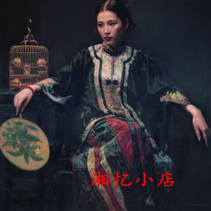 纯棉套件名画风人物陈逸飞十字绣