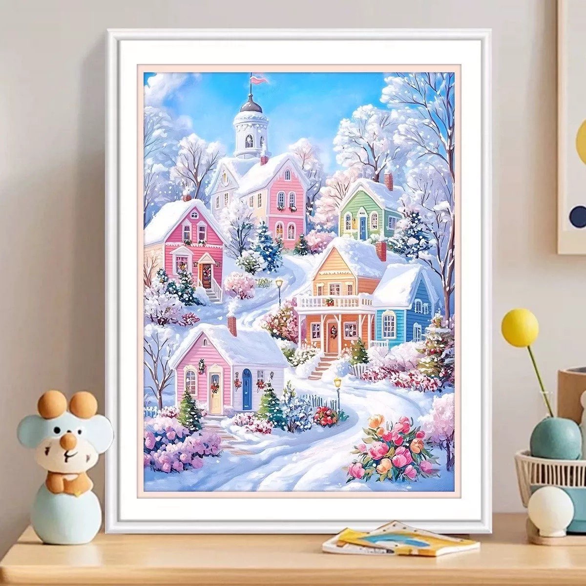 新款正品DMC十字绣手工纯棉线客厅卧室玄关唯美风景温馨冰雪世界