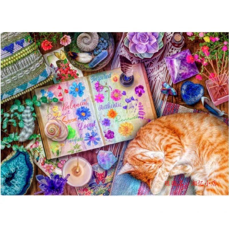 新款印花正品DMC棉线十字绣套件满绣手工卧室动物橘猫宝石物语