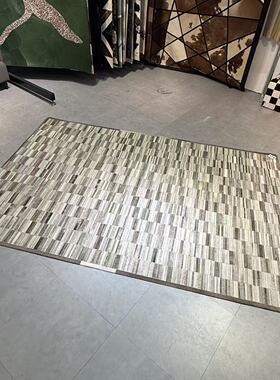 【179】直播秒杀特价200*300cm现货印度进口灰色手工牛皮毯