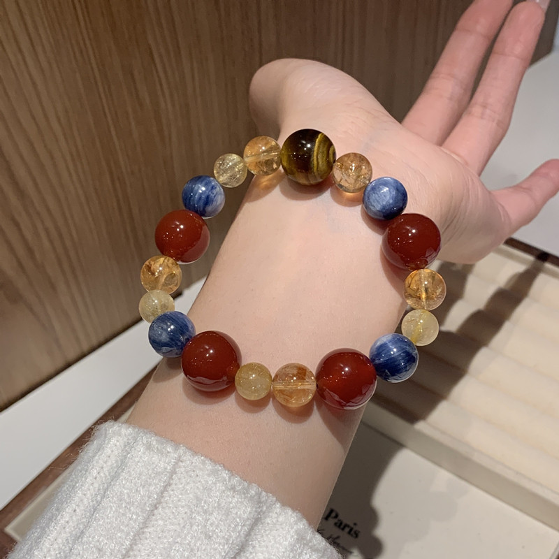 MAYDAY敦煌蓝晶石黄胶花多宝水晶手串新中式手链小众设计高级感女