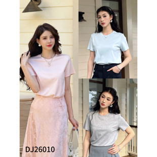 女装 新品 26010绣花圆领纯色不挑人T恤短 SUI迪素欧货2026春夏季