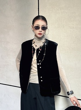 定制DI-SUI迪素欧韩站2025秋冬新品女装08509桑蚕丝两面穿鹅绒马