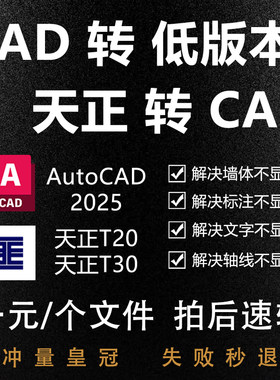 CAD转版本天正转版本CAD转PDF