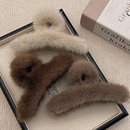 简约百搭秋冬大号毛毛抓夹女2025新款 鲨鱼夹发量多发夹后脑勺头饰