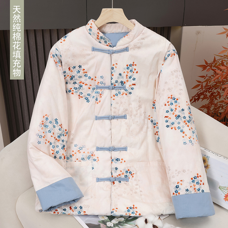 新中式盘扣加厚保暖女棉花棉服