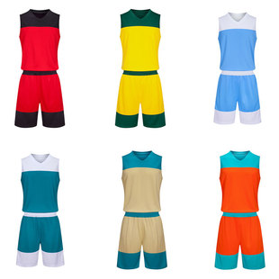 篮球服套装 训练营背心比赛定制便宜球衣男女学生儿童男女黄红白色